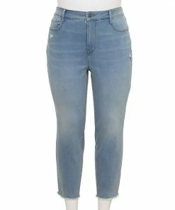 Plus Size Nine West Slimming Skinny Ankle Jeans Super Light Wash -Nine West Shop unnamed file 2984