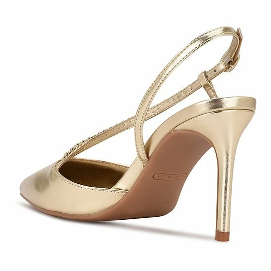 Nine West Gisha Women's Chain Link High Heel Dress Pumps Gold 5 Nine West Gisha Women's Chain Link High Heel Dress Pumps Gold - Image 5