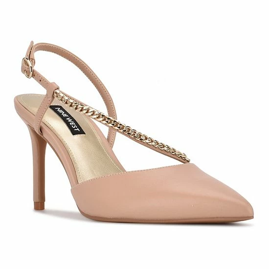 Nine West Gisha Women's Chain Link High Heel Dress Pumps Gold 6 Nine West Gisha Women's Chain Link High Heel Dress Pumps Gold - Image 6