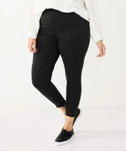 Plus Size Nine West Mid-Rise Ponte Leggings Black White Mini Check 10 Plus Size Nine West Mid-Rise Ponte Leggings Black White Mini Check -Nine West Shop unnamed file 3048