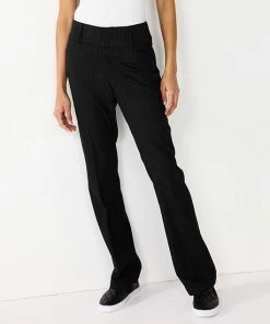 Women's Nine West Midrise Tummy Control Bootcut Pants Black White Texture -Nine West Shop unnamed file 305