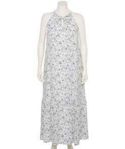 Plus Size Nine West Tiered Peasant Maxi Dress Mineral Black