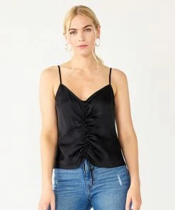 Women's Nine West Ruched Drawstring Front Tank Light Bronze -Nine West Shop unnamed file 3114