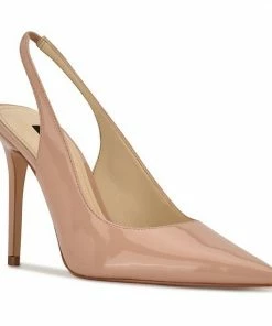 Nine West Feather Women's Sling Back Pumps Medium Natural Patent