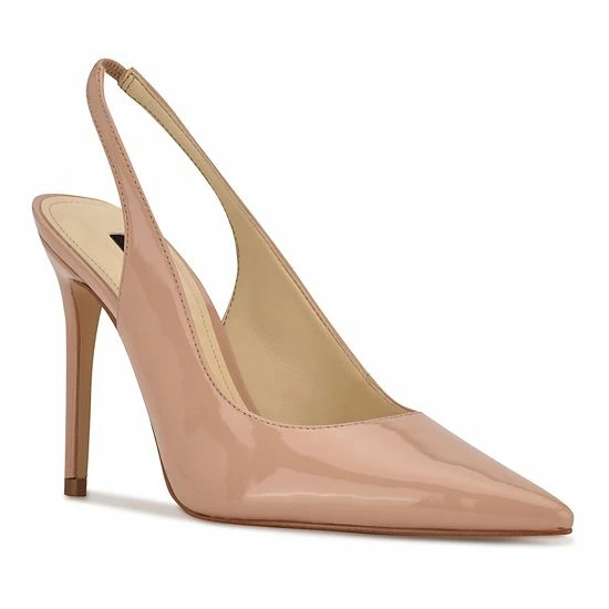 Nine West Feather Women's Sling Back Pumps Medium Natural Patent 7 Nine West Feather Women's Sling Back Pumps Medium Natural Patent - Image 7