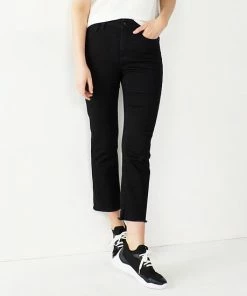 Women's Nine West Slimming-Pocket High-Waisted Straight Crop Jeans Medium Wash