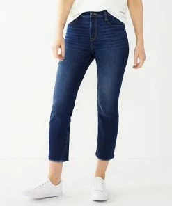 Women's Nine West Slimming-Pocket High-Waisted Straight Crop Jeans Medium Wash -Nine West Shop unnamed file 3151