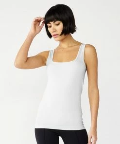Petite Nine West Squareneck Seamless Tank White -Nine West Shop unnamed file 3171