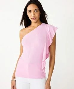 Women's Nine West One-Shoulder Flutter Sleeve Top Black 9 Women's Nine West One-Shoulder Flutter Sleeve Top Black -Nine West Shop unnamed file 3179