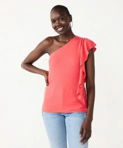 Women's Nine West One-Shoulder Flutter Sleeve Top Black 11 Women's Nine West One-Shoulder Flutter Sleeve Top Black -Nine West Shop unnamed file 3181