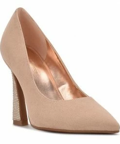 Nine West Tunips Women's Rhinestone Dress Pumps Medium Pink