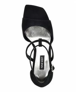 Nine West Sighs Women's Suede Dress Sandals Black Suede -Nine West Shop unnamed file 3236