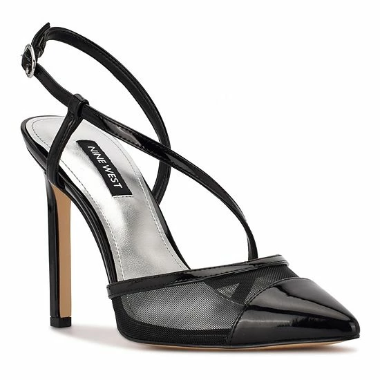 Nine West Timie Women's Strappy Dress Pumps Silver Clear 6 Nine West Timie Women's Strappy Dress Pumps Silver Clear - Image 6