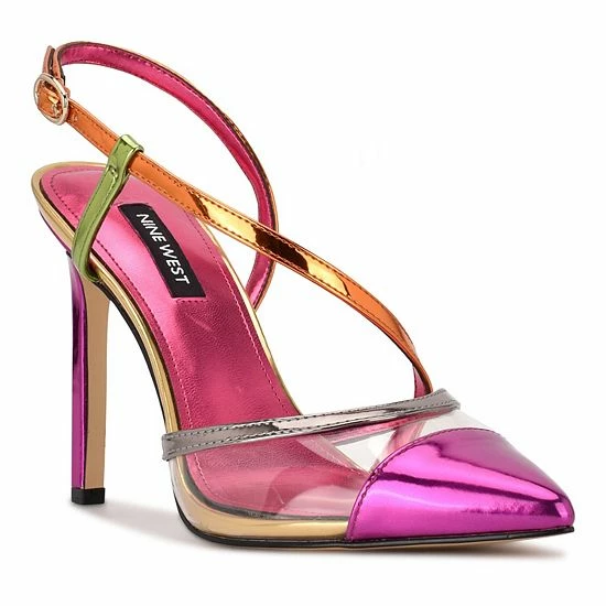 Nine West Timie Women's Strappy Dress Pumps Silver Clear 7 Nine West Timie Women's Strappy Dress Pumps Silver Clear - Image 7