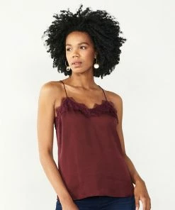 Petite Nine West Lace V-Neck Camisole Maddie Plum -Nine West Shop unnamed file 3301