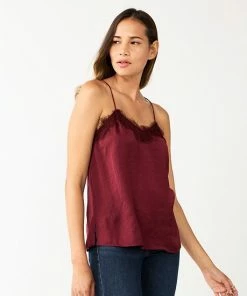 Petite Nine West Lace V-Neck Camisole Maddie Plum -Nine West Shop unnamed file 3306