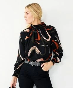 Women's Nine West Long Sleeve Smocked Top Cobble Dot -Nine West Shop unnamed file 332