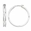 Nine West Large Link Hoop Earrings Silver Tone