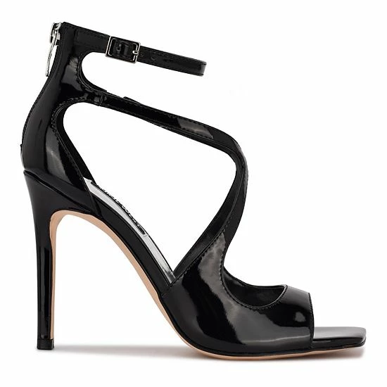 Nine West Tulah Women's Ankle Strap High Heel Dress Sandals Black Patent 2 Nine West Tulah Women's Ankle Strap High Heel Dress Sandals Black Patent - Image 2