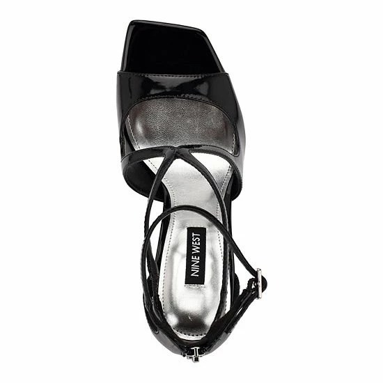 Nine West Tulah Women's Ankle Strap High Heel Dress Sandals Black Patent 4 Nine West Tulah Women's Ankle Strap High Heel Dress Sandals Black Patent - Image 4