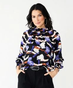 Women's Nine West Long Sleeve Smocked Top Cobble Dot -Nine West Shop unnamed file 334