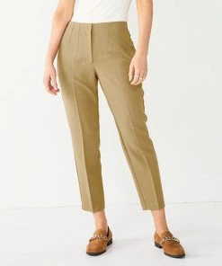 Women's Nine West High-Waisted Tapered Pants Baked Nutmeg