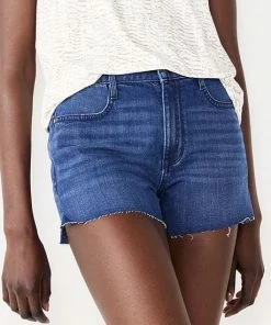 Women's Nine West High Rise Raw Hem Relaxed Denim Shorts Medium -Nine West Shop unnamed file 3378