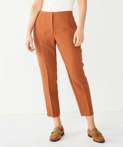 Women's Nine West High-Waisted Tapered Pants Baked Nutmeg -Nine West Shop unnamed file 340