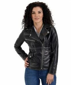 Women's Nine West Faux-Leather Biker Jacket Black -Nine West Shop unnamed file 3421