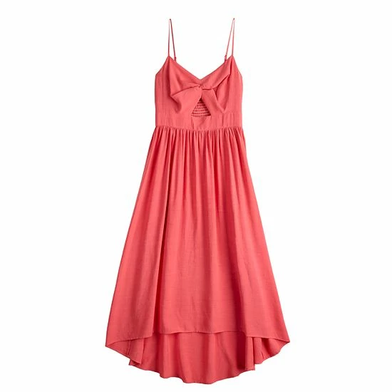 Women's Nine West Twist Front High-Low Midi Dress Sicily Tomato 3 Women's Nine West Twist Front High-Low Midi Dress Sicily Tomato - Image 3