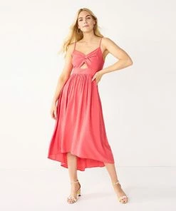 Women's Nine West Twist Front High-Low Midi Dress Sicily Tomato 8 Women's Nine West Twist Front High-Low Midi Dress Sicily Tomato -Nine West Shop unnamed file 3487