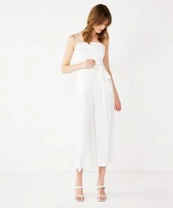 Women's Nine West Wide-Leg Crop Jumpsuit Cruz Coral