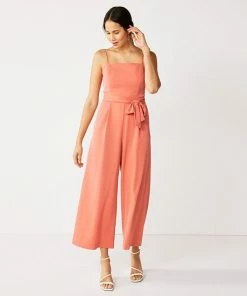 Women's Nine West Wide-Leg Crop Jumpsuit Cruz Coral -Nine West Shop unnamed file 3495
