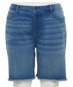 Plus Size Nine West Slimming Pocket Bermuda Shorts Medium Wash -Nine West Shop unnamed file 3508