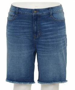 Plus Size Nine West Slimming Pocket Bermuda Shorts Medium Wash -Nine West Shop unnamed file 3509