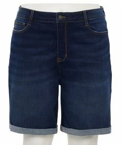 Plus Size Nine West Slimming Pocket Bermuda Shorts Medium Wash -Nine West Shop unnamed file 3510