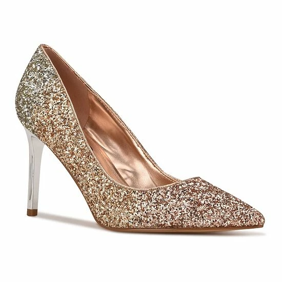 Nine West Ezra 03 Women's Pointed Toe Pumps Warm Ombre Glitter 7 Nine West Ezra 03 Women's Pointed Toe Pumps Warm Ombre Glitter - Image 7