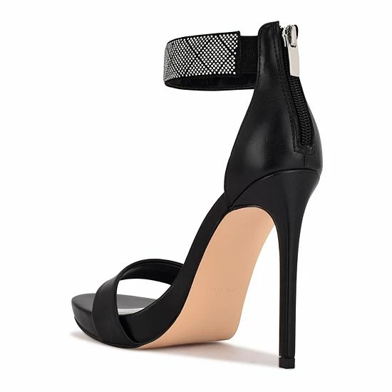 Nine West Utell Women's Rhinestone High Heel Dress Sandals Black 5 Nine West Utell Women's Rhinestone High Heel Dress Sandals Black - Image 5