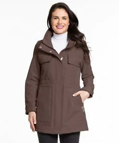 Women's Nine West Hooded Anorak Softshell Jacket Marble