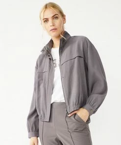 Petite Nine West Draped Bomber Jacket Firwood -Nine West Shop unnamed file 3580