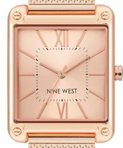 Nine West Women's Gold-Tone Rectangle Dial Dress Watch Rose Gold Tone -Nine West Shop unnamed file 3600