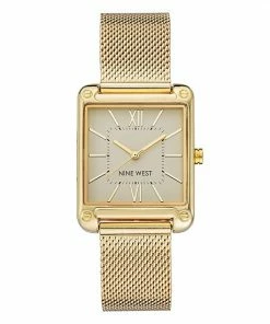 Nine West Women's Gold-Tone Rectangle Dial Dress Watch Rose Gold Tone -Nine West Shop unnamed file 3604