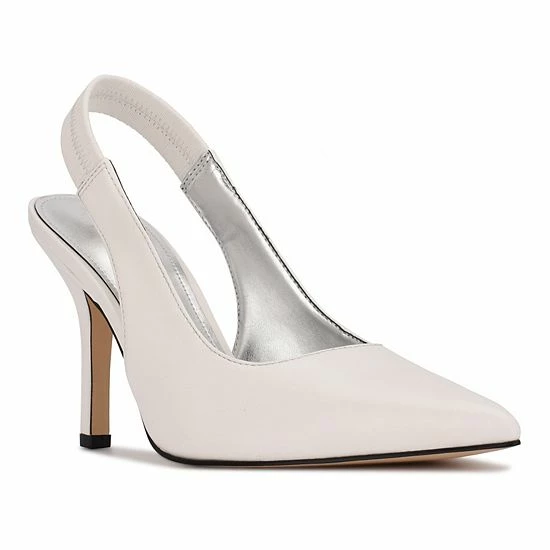 Nine West Ciser Women's Slingback Heels Blue Satin 7 Nine West Ciser Women's Slingback Heels Blue Satin - Image 7