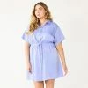 Plus Size Nine West Dolman-Sleeve Shirt Dress Daisy Dew