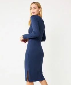 Women's Nine West Ribbed Long Sleeve Dress Mocha Frosting -Nine West Shop unnamed file 3676