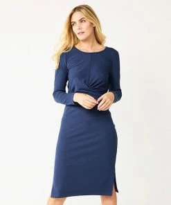 Women's Nine West Ribbed Long Sleeve Dress Mocha Frosting -Nine West Shop unnamed file 3678