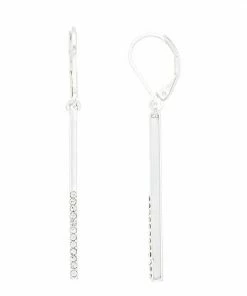 Nine West Pave Stick Linear Drop Earrings