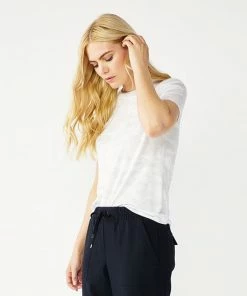 Women's Nine West Essential Short-Sleeve Crewneck Tee Huxley Blue Rib -Nine West Shop unnamed file 3811