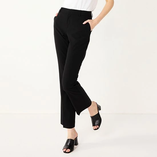 Women's Nine West Curvy Magic Waist Barely Bootcut Dress Pants Lt Taupe Birdseye Text 6 Women's Nine West Curvy Magic Waist Barely Bootcut Dress Pants Lt Taupe Birdseye Text - Image 6