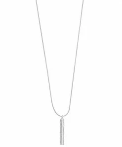 Nine West Pave Stick Pendant Necklace Clear